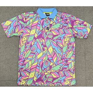 Lofty Llama‎ Men's Button Up Short Sleeve Polo Shirt Size XL